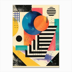 Playful And Colorful Geometric Shapes Arranged In A Fun And Whimsical Way 35 Canvas Print