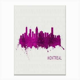 Montreal Canada City Purple Canvas Print