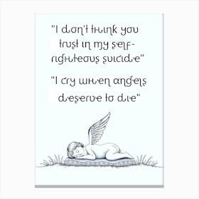 Angel Qoute Illustration 6 Canvas Print