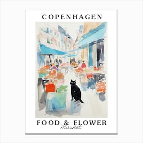 Food Market With Cats In Copenhagen 3 Poster Canvas Print