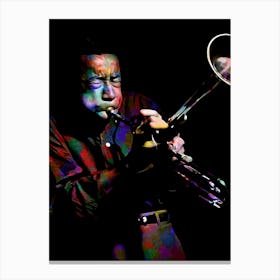Lee Morgan American Jazz Trumpeter Legend in my Colorful Digital Painting Canvas Print
