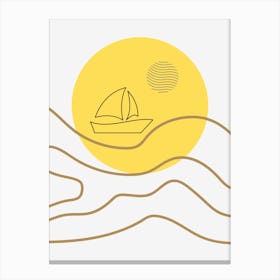 Minimalist sailing ship  Canvas Print