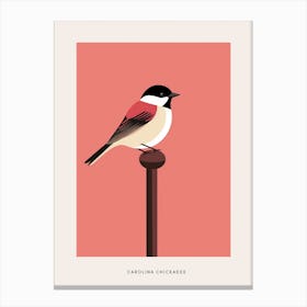 Minimalist Carolina Chickadee 1 Bird Poster Canvas Print