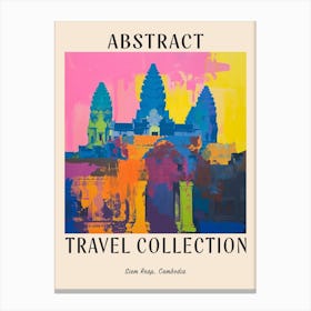 Abstract Travel Collection Poster Siem Reap Cambodia 4 Canvas Print