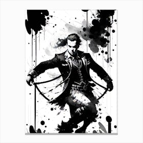 Joker By Person Canvas Print