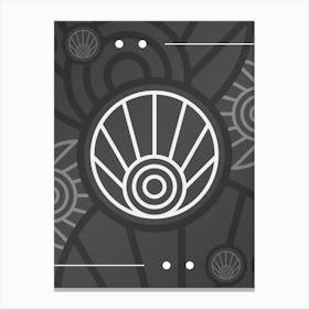 Abstract Geometric Glyph Array in White and Gray n.0035 Canvas Print