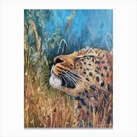 Leopard In The Grass Canvas Print