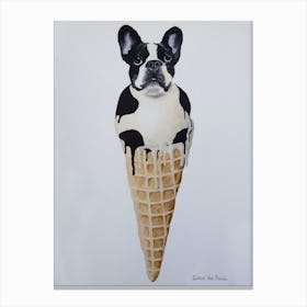 Icecream French Bulldog Canvas Print