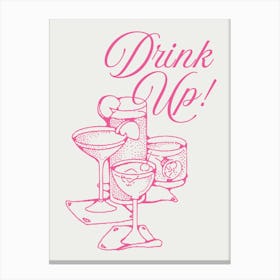 Drink up Pink Wall Art Canvas Print