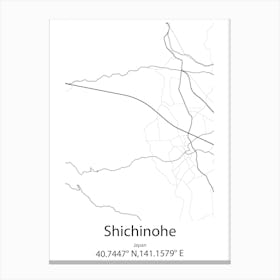 Shichinohe,Japan Minimalist Map Canvas Print