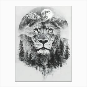 Lion In The Forest 6 Canvas Print