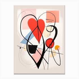 Abstract Heart Line Illustration 2 Canvas Print