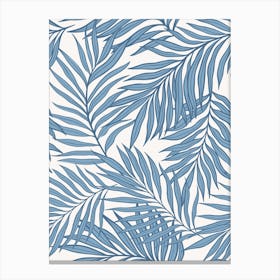 Blue Tropical Leaves Canvas Print