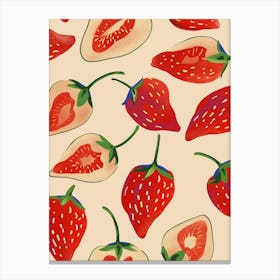 Strawberry Pattern Illustration 5 Canvas Print