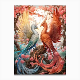 Dragon And Phoenix Illustration 10 Canvas Print