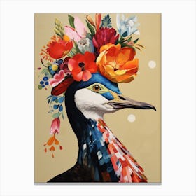 Bird With A Flower Crown Canvasback 4 Canvas Print