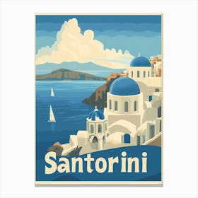 Aihrgdesign A Vintage Travel Poster Of Santorini Featuring Th C4f4ebf0 3709 43dd 9334 D76f632a572b 3 Canvas Print