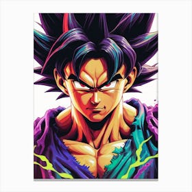 Goku Dragon Ball Z Neon Iridescent (30) Canvas Print
