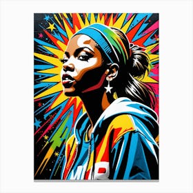 Graffiti Mural Of Beautiful Hip Hop Girl 26 Canvas Print