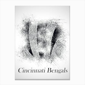 Cincinnati Bengals Sketch Drawing Canvas Print