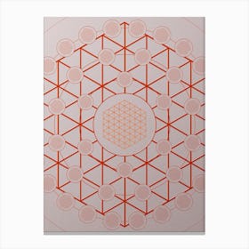 Geometric Abstract Glyph Circle Array in Tomato Red n.0277 Canvas Print