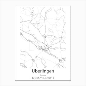 Uberlingen,Germany Minimalist Map Canvas Print