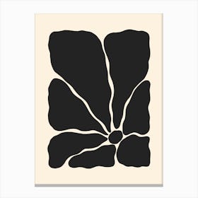 Abstract Flower 02 - Black Canvas Print