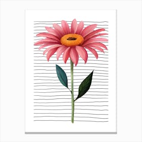 Pink Gerbera Flower 1 Canvas Print