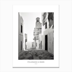 Poster Of Polignano A Mare, Italy, Black And White Photo 2 Canvas Print