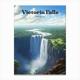 Victoria Falls Zimbabwe Tourist Destination Travel Art Canvas Print