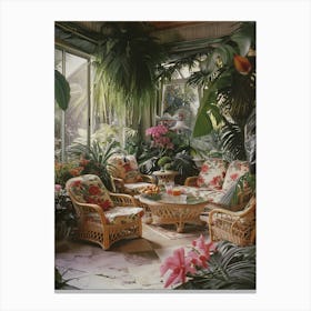 Tropical Living Room Decor Canvas Print