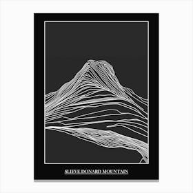 Slieve Donard Mountain Line Drawing 2 Poster Canvas Print