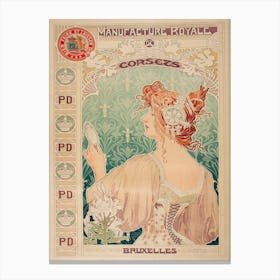 Manufacture Royale De Corsets, Alphonse Mucha Canvas Print