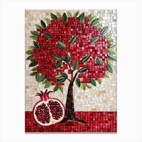 Mosaic Pomegranate Tree Canvas Print