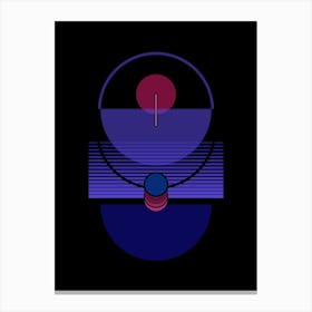 Deep Water Black Purple Geometric Abstract Canvas Print