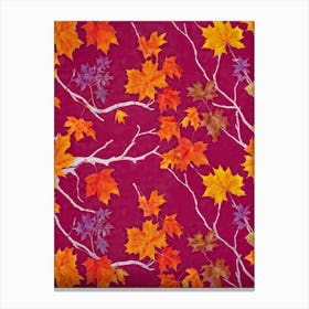 Abstract Autumnal Wallpaper Featuring A Vivid Top View Of An Oak And A Maple Tree Their Branches Ab (5) Canvas Print