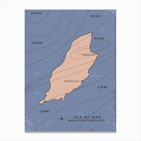 Isle of Man Weather Forecast Map Canvas Print