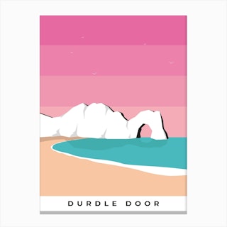 Durdle Door Pink Canvas Print