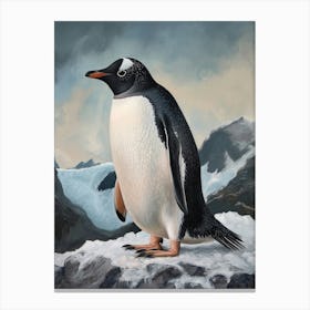 Adlie Penguin Grytviken Oil Painting 2 Canvas Print