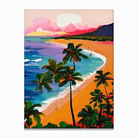 Rodney Bay Beach, St Lucia Hockney Style Canvas Print