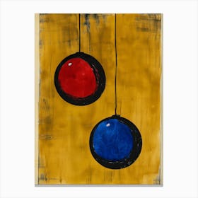 Two Red And Blue Balls Canvas Print