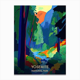 Yosemite National Park Travel Poster Matisse Style 4 Canvas Print