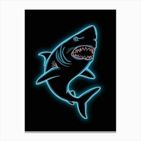 Neon Shark Canvas Print