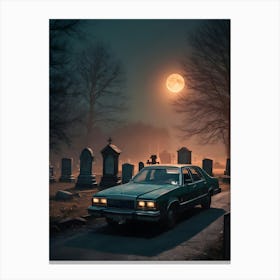 Graveyard 90s Horror Game (17) Canvas Print