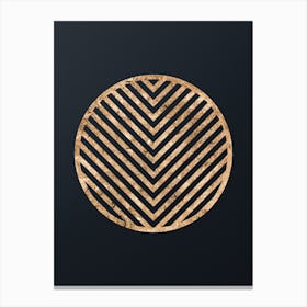 Abstract Geometric Gold Glyph on Dark Teal n.0010 Canvas Print