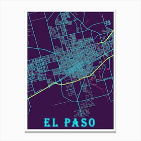 El Paso Map Poster 1 Canvas Print