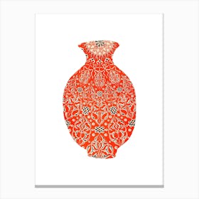 Vintage orange vase 1 Canvas Print