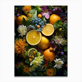 Flowers And Citrus 13 Canvas Print