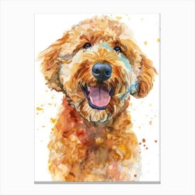 Golden Retriever Watercolor Painting Canvas Print