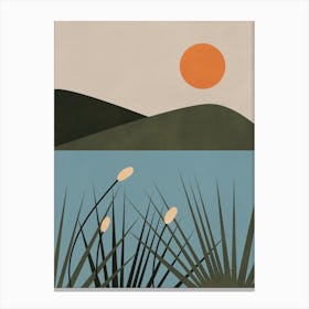 Sunset Over Water Canvas Print